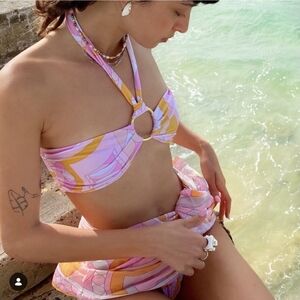 BNWT Cin Cin Amulet Bandeau Bikini Top Medina Pink